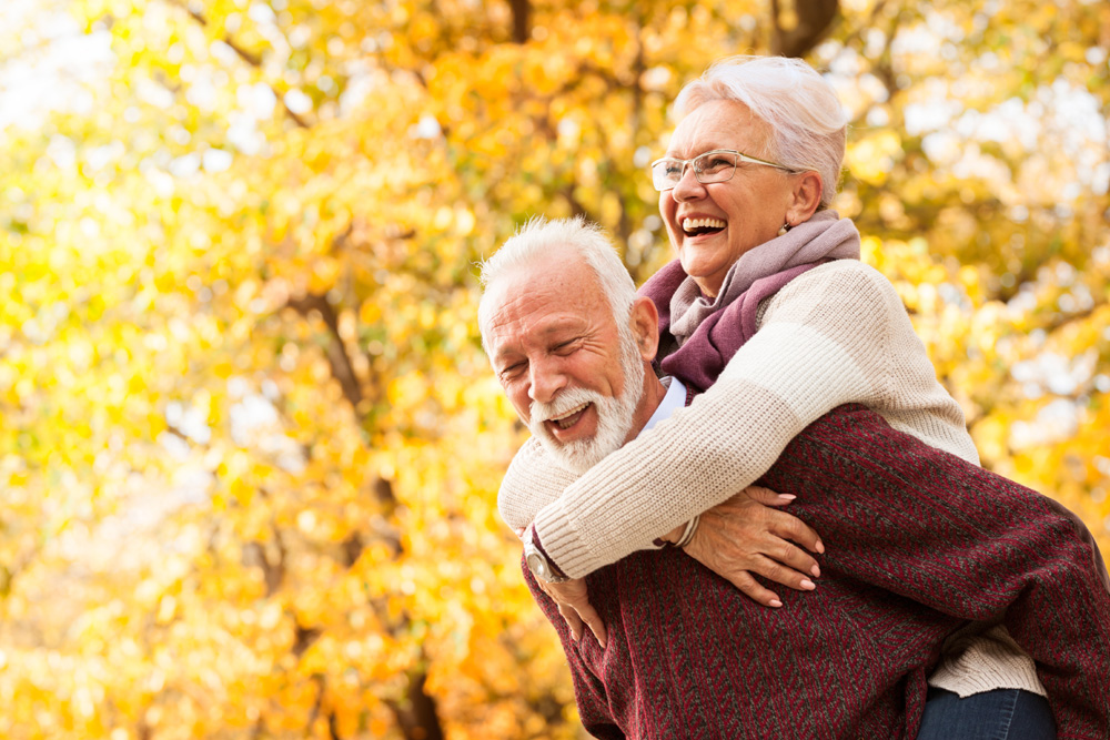 senior couple laughing